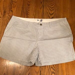 Blue/white striped shorts